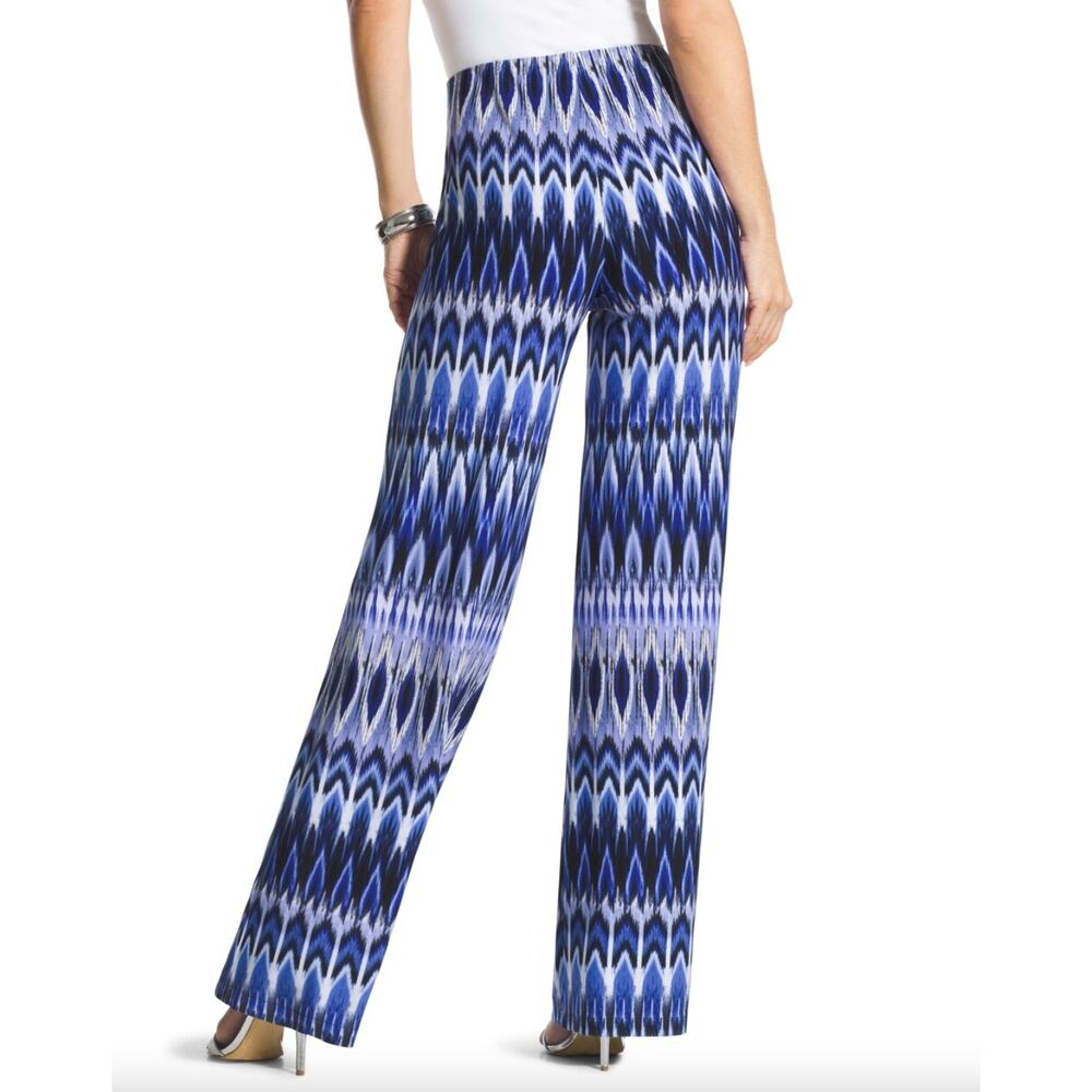 Chico's Navy and White Patterned Wide Leg Pants - Picture 13 of 14